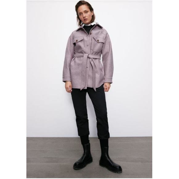 Zara belted shirt jacket - Picture 6 of 17